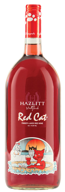 red cat wine in a bag